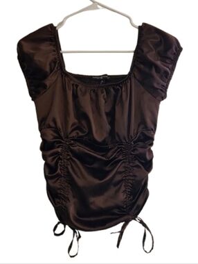 Almost Famous Top Women's Vintage Y2K Square Neck Ruched Size M